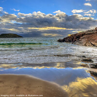 Buy canvas prints of Achmelvich Bay Assynt Late Evening Wave Light Storm Clearing by OBT imaging