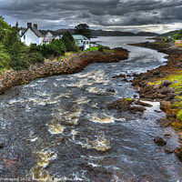 Buy canvas prints of Lochinver River Inver Running To Loch Inver by OBT imaging