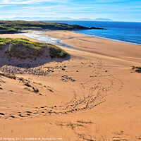 Buy canvas prints of Red Point Beach Near Gairloch Highland Scotland Footprint Trails by OBT imaging