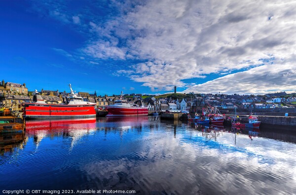 MacDuff Town Harbour Reflection Aberdeenshire Scot Picture Board by OBT imaging