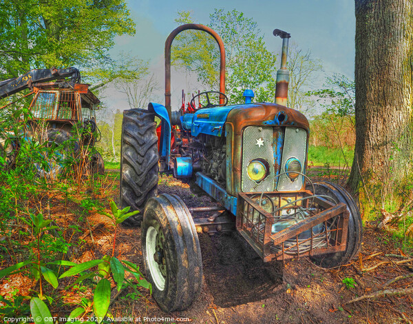 Tractor Blue Classic Ford Fordson Major 1960 Picture Board by OBT imaging