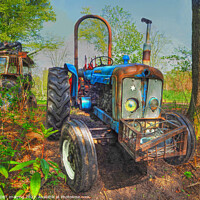 Buy canvas prints of Tractor Blue Classic Ford Fordson Major 1960 by OBT imaging