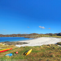 Buy canvas prints of Achmelvich Beach Surf Morning Assynt Scottish West by OBT imaging
