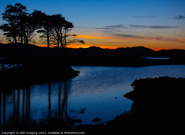 Loch Assynt Golden Scottish Highland Sunset Picture Board by OBT imaging