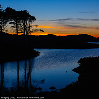 Buy canvas prints of Loch Assynt Golden Scottish Highland Sunset by OBT imaging
