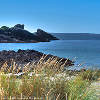 Buy canvas prints of The Split Rock From Clachtoll Beach Scottish West  by OBT imaging