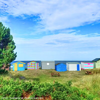Buy canvas prints of Hopeman Bay Beach Huts Morayshire Moray Firth Scot by OBT imaging