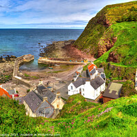 Buy canvas prints of Pennan Fishing Village Harbour Aberdeenshire Scotland  by OBT imaging