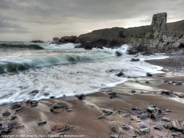 Three Waves Near Needle Eye Rock Macduff Scotland Picture Board by OBT imaging
