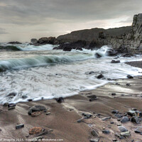 Buy canvas prints of Three Waves Near Needle Eye Rock Macduff Scotland by OBT imaging