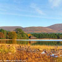 Buy canvas prints of Loch Morlich & Cairngorm Mountains Scottish Highlands by OBT imaging