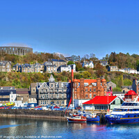 Buy canvas prints of Oban Seafront & MacCaigs Folly Argyll West Highland Scotland by OBT imaging