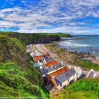 Buy canvas prints of Pennan Fishing Village Aberdeenshire Scotland  by OBT imaging