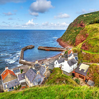 Buy canvas prints of Pennan Village Harbour Aberdeenshire Scotland by OBT imaging