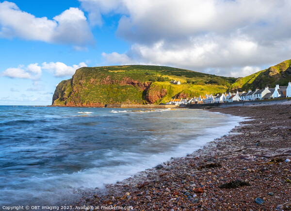 Pennan Village Aberdeenshire Scotland From The Pebble Shore  Picture Board by OBT imaging