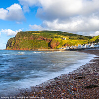 Buy canvas prints of Pennan Village Aberdeenshire Scotland From The Pebble Shore  by OBT imaging