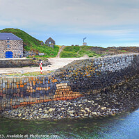 Buy canvas prints of Portsoy Village 17th Century Harbour Wall Aberdeenshire Scotland   by OBT imaging