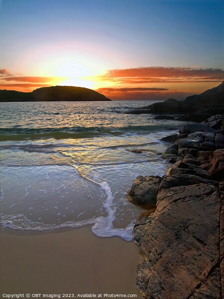 Achmelvich Beach Assynt West Highland Scotland Sunset Light Fall Picture Board by OBT imaging