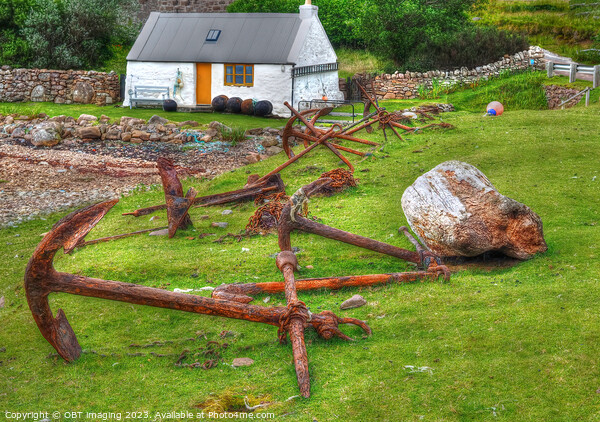 Anchors & Fishers Bothy At Achiltibuie Coigach West Highland Scotland Picture Board by OBT imaging