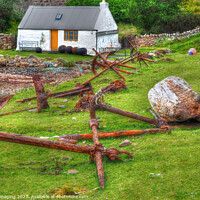 Buy canvas prints of Anchors & Fishers Bothy At Achiltibuie Coigach West Highland Scotland by OBT imaging