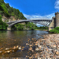 Buy canvas prints of Craigellachie Bridge River Spey Morayshire Thomas Telford 1814 by OBT imaging