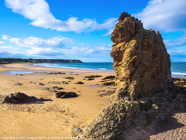 Cullen Beach Bay & Majestic Quartzite Rock Morayshire Scotland Picture Board by OBT imaging