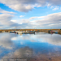 Buy canvas prints of Hopeman Harbour Reflections Morayshire North East  by OBT imaging