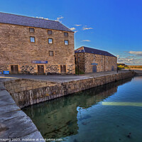Buy canvas prints of Portsoy Harbour Portsoy Aberdeenshire 17th Century Building Reflections by OBT imaging
