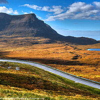 Buy canvas prints of Quinag Sail Gharbh Mountain Assynt Scotland Road To Durness NC500 Route by OBT imaging