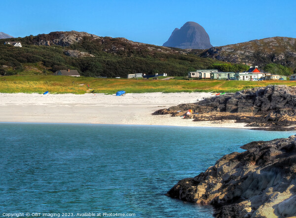  Achmelvich Beach, Hillhead Caravan Park & Suliven Mountain Assynt Highland Scotland Picture Board by OBT imaging