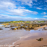 Buy canvas prints of Cullen Beach Town Viaduct Morayshire Scotland by OBT imaging