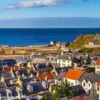 Buy canvas prints of Cullen Harbour and Seatown Golden Glow Morayshire Scotland  by OBT imaging