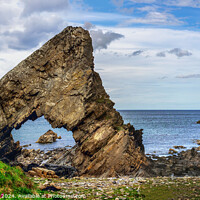 Buy canvas prints of Needle's Eye Rock MacDuff Aberdeenshire Scotland by OBT imaging
