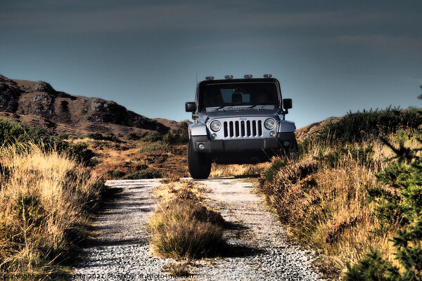 Jeep Wrangler Country Road Trip Scotland Picture Board by OBT imaging