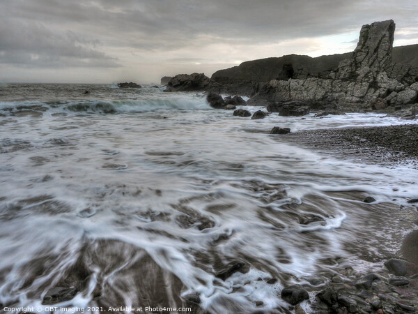 Sea Swirl Near Needle Eye Rock Macduff Scotland Picture Board by OBT imaging