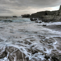 Buy canvas prints of Sea Swirl Near Needle Eye Rock Macduff Scotland by OBT imaging