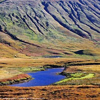 Buy canvas prints of Strath Dionard Remote Mountain River Scotland by OBT imaging