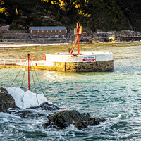 Buy canvas prints of Banjo Pier at Looe, and the Harbour Mouth by Lee Kershaw