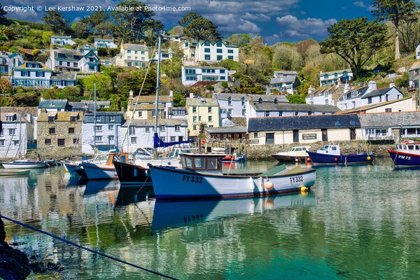 Serene Reflections: Tranquil Fishing Boats in Polp Picture Board by Lee Kershaw