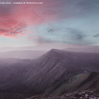 Buy canvas prints of The Misty Mountains (the Brecon Beacons at Dawn) by Lee Kershaw