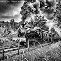 Buy canvas prints of JESSIE - Steam Engine at Blaenavon Heritage Railway (Monochrome) by Lee Kershaw