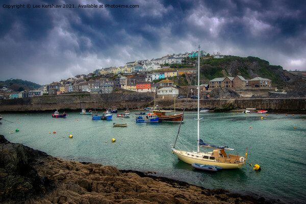 Mevagissey Boats Outside the Harbour Picture Board by Lee Kershaw