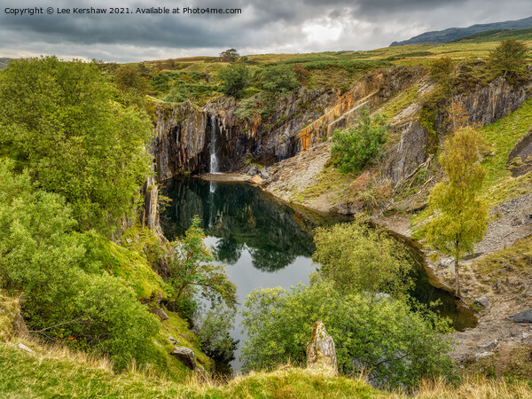 Serene Cascade in Banishead Quarry Picture Board by Lee Kershaw