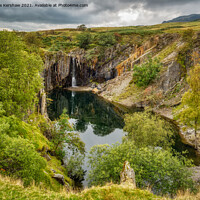 Buy canvas prints of Serene Cascade in Banishead Quarry by Lee Kershaw