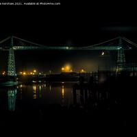 Buy canvas prints of "Moonlit Reflections on Newport's Iconic Transport by Lee Kershaw