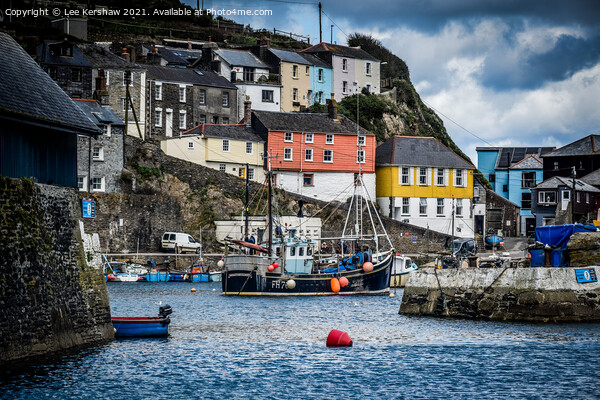 "Vibrant Cornish Fishing Boat in Mevagissey Harbou Picture Board by Lee Kershaw
