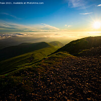 Buy canvas prints of "Radiant Sunrise Painting the Pen y Fan Summit" by Lee Kershaw