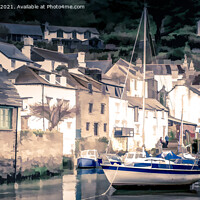 Buy canvas prints of Tranquil Charm of Polperro Harbour by Lee Kershaw