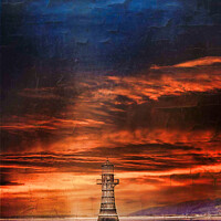 Buy canvas prints of Radiant Red Lighthouse: A Captivating Dusk Scene by Lee Kershaw