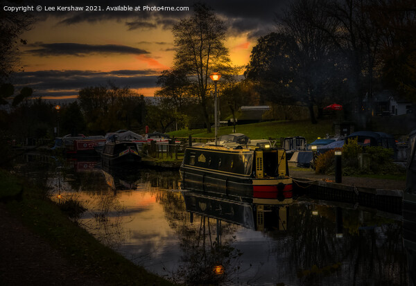 Dusk at Goytre Wharf (Monmouthshire and Brecon Canal) Picture Board by Lee Kershaw